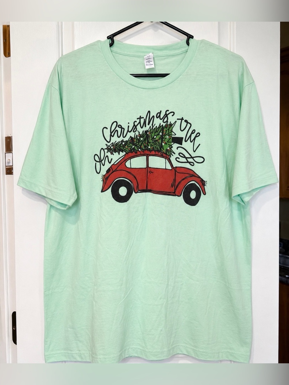 Mint Green Short sleeve tshirt
Christmas tree Volkswagen Red XL holiday fun